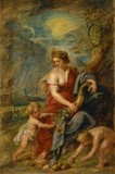 Allegorical depiction of the Roman goddess Abundantia with a cornucopia, by Rubens (ca. 1630)